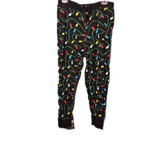 18 - Tipsy Elves Black and Red Joggers with Strands Of Lights
